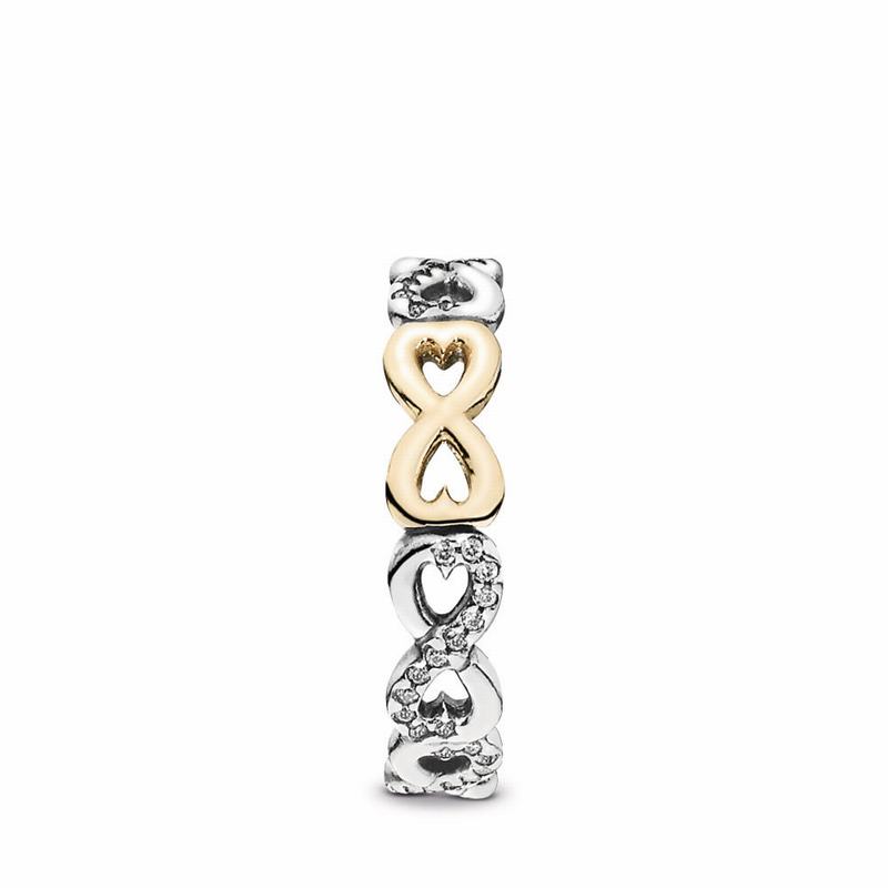 Pandora Infinite Love Promise Ring Ireland - Two Tone/Cubic Zirconia - 590318AVH